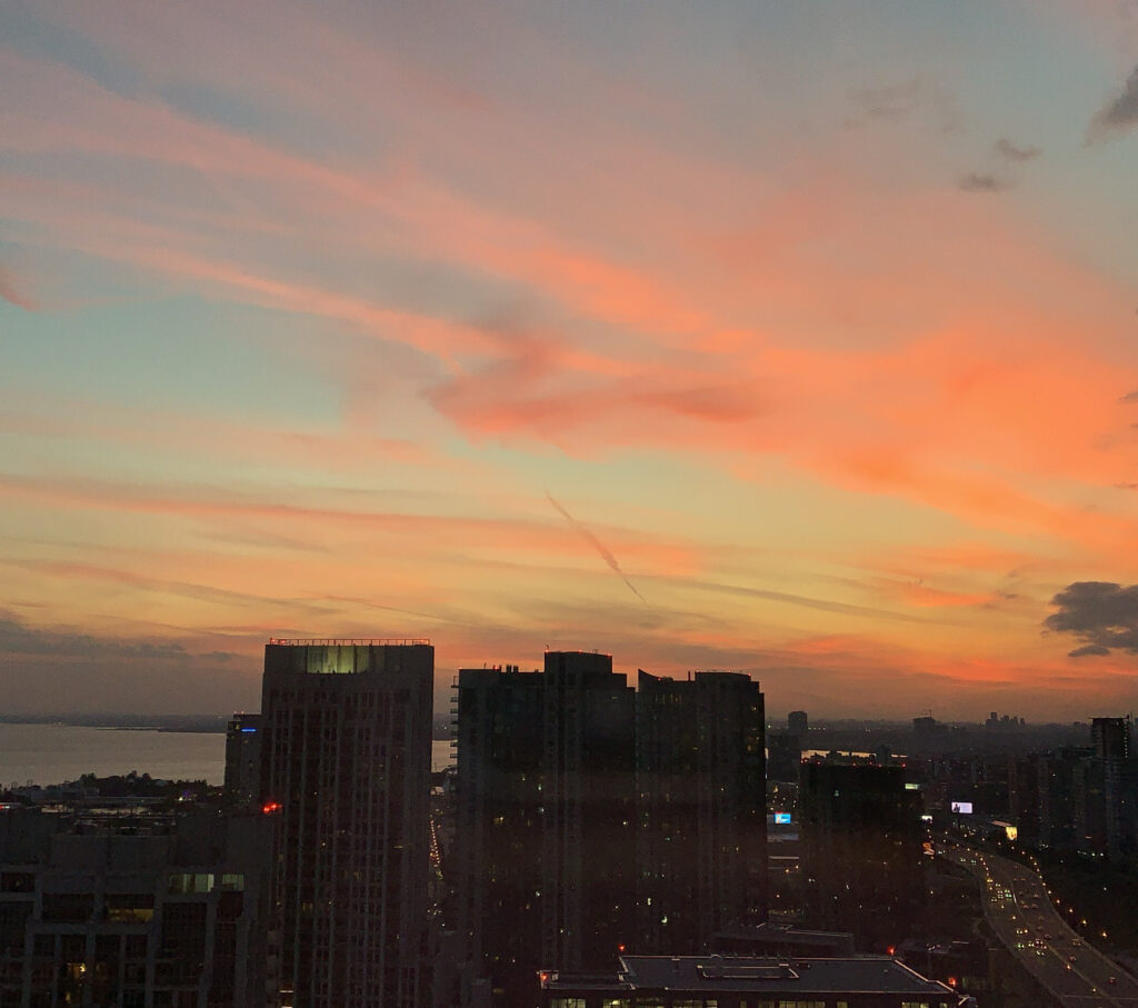 sunset in toronto